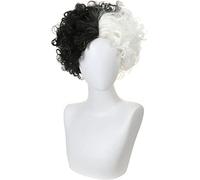 Uearlid 2022 Cos Wig Magia in Bianco e Nero Femmina Libera Cos Parrucca macchiolina Cane Cruella Fabbrica Europea e Set di Teste Complete for Donne all'Ingrosso
