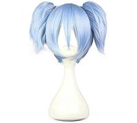 Uearlid 2022 Cos Wig Ragazze Short Straight Blue Anime Convention Fan Costuming Travestimento Cosplay Parrucca da Festa con Coda di Cavallo