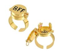 UEAVOID 2 pezzi,Anelli Regolabili Apertura Libera,Migliori Amici per Sempre,Graziosi Anelli con Tappo Aperto,Anelli Dorati,Simbolo dell'Amicizia,Regalo per Donne e Ragazze