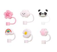 UEAVOID 6 pezzi Coperture per Cannuccia per Stanley Cup, in Silicone Antipolvere, Riutilizzabili, per Accessori Stanley da 40/30 Once (10mm)