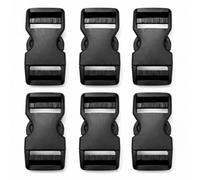 UEAVOID 6 Pz Clip Plastici 25 mm, Fibbie a Sgancio Rapido e Scatto Doppio, Bloccaggio Sicuro per Zaino e Cintura, Kit Sostituzione per Borsa e Equipaggiamento Outdoor