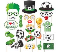 UEAVOID Accessori Photo Booth Calcio 24 Pezzi - Kit Puntelli Foto Divertenti per Selfie, Feste Compleanno, Mondiali & Eventi Sportivi. Crea Momenti Indimenticabili.