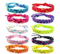 UEAVOID Braccialetti Amicizia 10 Pezzi, Tessuto Intrecciato Multicolore, Regolabile Universale, Resistente ad Acqua e Sudore, Perfetto per Spiaggia e Condivisione