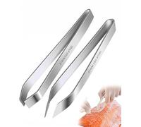 UEAVOID Pinzette da Cucina 2 Pezzi in Acciaio Inox Professionali per Rimuovere Lische di Pesce, Piume e Peli da Carne.