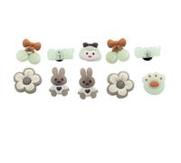 UEAVOID Set di 10 Charm Glitterati per Scarpe, Accessori Decorativi per Zoccoli, Clip per Scarpe per Bambini Ragazzi Ragazze, Animali Medicina Lettere Anime (Coniglietto Carino)