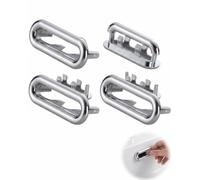 UEAVOID Tappo Troppo Pieno Lavandino, Set da 4 Anelli Filtranti Plastica Ovale, Tappo Antintasamento Snap-On, Filtra Capelli e Previene Cattivi Odori per Cucina Bagno