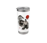 Uechi Ryu Karate Ink Art/calligrafia giapponese Dojo Design Bicchiere termico in acciaio inox doppia parete