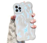 UEEBAI Custodia per iPhone 15 Pro Max 6,7 pollici, colore carino a forma di onda riccia antiurto in morbido TPU custodia per telefono, olio fiore acqua ondulazione 3D custodia sottile in silicone non