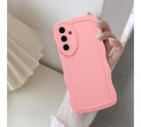 UEEBAI Custodia per Samsung Galaxy S25 FE 5G, graziose onde ricce a forma di cornice, in silicone, ultra sottile, antiurto, slim fit, morbido TPU, bumper cover per donne e ragazze, rosa