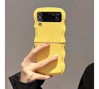 UEEBAI Custodia per Samsung Galaxy Z Flip 3/4 5G, graziose onde ricce a forma di cornice, in silicone, ultra sottile, resistente agli urti, slim fit, morbido TPU, bumper cover per donne e ragazze