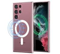 UEEBAI Custodia per Telefono di Ricarica Wireless per Samsung Galaxy S22 Ultra 5G, Compatibili con MagSafing Ricarica Rapida Cover Slim Telefono Custodia Paraurti Antiurto, Antigraffio - Trasparente