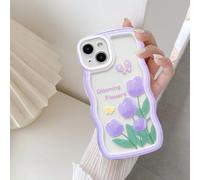 UEEBAI Custodia Trasparente per iPhone 15 Plus 6,7 pollici, Simpatica Onda Semplice Cornice Ondulata Slim Fit Antiurto Custodia in TPU Traslucida Morbida e Graziosa Protettiva per Ragazze e Donne - Fi