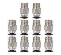 UEETEK 10 pezzi PC4-M10 maschio diritto pneumatico tubo raccordo connettore per