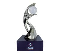 UEFA WOMEN'S EURO AMBALLCOM Coppa 45 mm su piedistallo in legno, riproduzione miniaturizzata Coppa 2025, oro - ricordo