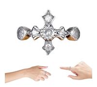 UEIOAVL Anelli a piccoli prezzi, Anello croce di cristallo Punk strass cristiano Gesù Cristo Signore Anello croce gioielli di preghiera per uomini e donne