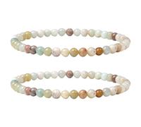 UEIOAVL Bracciali a piccoli prezzi, 2 pezzi di perline di pietra naturale braccialetti elastici gioielli elastici braccialetti dell'amicizia braccialetti di coppia donne uomini bei regali