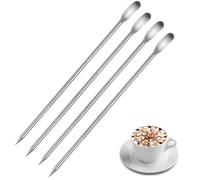 UEIOAVL Caraffe per frullini montalatte, 4 pezzi caffè latte art penna caffè espresso ago utensili da cucina domestici in acciaio inossidabile (argento)