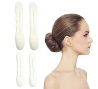UEIOAVL Ciambelle per chignon, 4 confezioni di chignon modellatore per chignon fermaglio per capelli in spugna arricciacapelli 2 bigodini grandi e 2 piccoli in spugna (bianco)