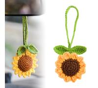 UEIOAVL Ciondoli per specchietto 1 pezzo di simpatico girasole decorazione specchietto retrovisore auto decorazione specchietto retrovisore auto ciondolo lavorato a mano