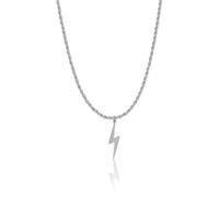 UEIOAVL Collane Novelty, 1 pz Collana con ciondolo a forma di fulmine punk Collana geometrica minimalista con ciondolo a forma di fulmine Semplice unisex (argento)