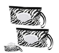UEIOAVL Contenitori per salviettine, 2 pezzi Sacchetti per salviettine umidificate Dispenser per salviettine umidificate Zebra Sacchetto per salviettine umidificate Portatile Riutilizzabile