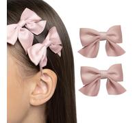 UEIOAVL Pinzette per capelli, 2 Pezzi Fermaglio per Capelli con Fiocco Accessori per Capelli Fermaglio per Capelli con Fiocco per Ragazze Fermaglio per Capelli a Coccodrillo Antiscivolo (Rosa)