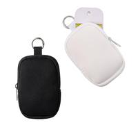 uekeboag 2 piccoli sacchetti in morbido neoprene con cerniera, mini borsa portatile per trucchi, accessorio alla moda con gancio a scatto, portamonete, rossetti, cosmetici, organizer da viaggio, Nero