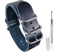 uEmoh Cinturini per Orologio Monopezzo per Cinturini Stile Nato in Vera Pelle per Uomo Donna- 14mm 16mm 18mm 20mm 22mm 24mm Cinturino per Orologio in Pelle di Vacchetta Pieno Fiore, 22mm, classico