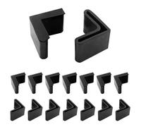 Uenhoy 16 cuscinetti angolari a forma di L, 30 mm x 30 mm, in gomma, per mobili, antiscivolo, in ferro, colore nero