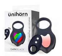 ÜNIHÖRN Darkblack - Anello vibratore con LED controllo remoto USB in silicone