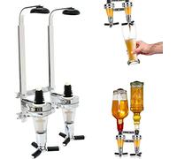 Uennm Portabottiglie da Parete - Dispenser Dosatore in Alluminio per 2 Bottiglie - Bar Butler per Bevande Alcoliche - Ideale per Party e Bar