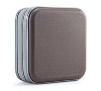 UENTIP Custodia per CD, 48 capacità, in plastica rigida, portatile, da viaggio, custodia protettiva per DVD, custodia protettiva con cerniera per CD (caffè)