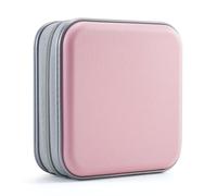 UENTIP Custodia per CD, 48 capacità, in plastica rigida, portatile, da viaggio, custodia protettiva per DVD, custodia protettiva con cerniera, custodia per CD da auto, rosa chiaro, 48Capacity, casual