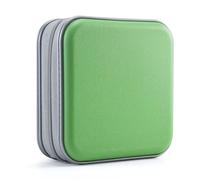 UENTIP Custodia per CD, 48 capacità, in plastica rigida, portatile, da viaggio, custodia protettiva per DVD, custodia protettiva con cerniera, custodia per CD da auto, Verde, 48Capacity, Classico