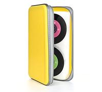 UENTIP Custodia per CD, 48 capacità, in plastica rigida, portatile, da viaggio, custodia protettiva per DVD, custodia protettiva con cerniera, custodia per CD da auto (giallo)