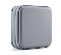 UENTIP Custodia per CD, 48 capacità, in plastica rigida, portatile, da viaggio, custodia protettiva per DVD, custodia protettiva con cerniera, custodia per CD da auto, Grigio, 48Capacity, Classico