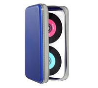 UENTIP Custodia per CD con capacità 96, in plastica rigida per DVD, portatile, per CD e DVD (96, Blu)