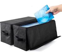 UENTIP Scatola per DVD, contenitore per 30 CD in custodie complete, 60 CD in custodie sottili e 165 CD in custodie CD, nero (2 pezzi)