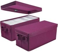 UENTIP Scatola per DVD e CD, contenitore per 30 CD in custodie complete, 60 CD in custodie sottili e 165 CD in custodie CD, nero (2 pezzi)