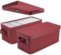 UENTIP Scatole per CD - Confezione da 2 custodie per DVD e CD, contiene 30 CD in custodie complete, 60 CD in custodie sottili e 165 dischi in custodie per CD - 33,5 x 15 x 13,5 cm, confezione da 2