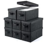 UENTIP Scatole per CD, confezione da 8 custodie per CD, 33,5 x 15 x 13,5 cm, contenitore per 30 CD in custodie complete, 60 CD in custodie sottili e 165 dischi in custodie per CD, colore nero