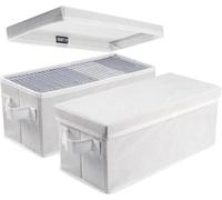 UENTIP Scatole per DVD e CD Con Coperchi - Confezione da 2, 33,5 x 15 x 13,5 cm, Contiene 30 CD in Custodie Complete, 60 in Sottili e 165 Dischi