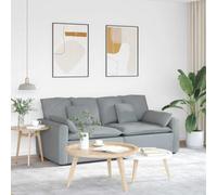 UERNGFTKM Divano modulare con cuscino grigio chiaro - Divano in tessuto come gruppo di sedute flessibile per il soggiorno con due parti modulari, telaio in metallo e braccioli in legno