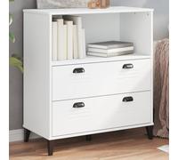 UERNGFTKM Libreria VIKEN bianca 80 x 40 x 90 cm in legno con molto spazio e pratiche maniglie dal design industriale