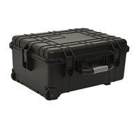 UERNGFTKM Trolley porta attrezzi impermeabile con ruote e inserti in schiuma, valigetta rigida nera in polipropilene antigraffio, antipolvere e infrangibile, con regolabile, Nero , 58 x 45 x 27 cm & 1