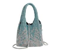 UERSJWYSO Borsa A Secchiello di Lusso con Strass Per Donna, Borse e Borsette Con Strass Sfumati Scintillanti, Borsa da Sera,Verde