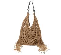 UERSJWYSO Borsa Da Spiaggia Tessuta Per Le Donne Estate Spiaggia Boho Tote Borsa Morbida Borsa A Tracolla Nappa Vacanze Borse Casual,Cachi