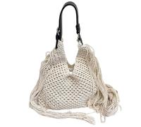 UERSJWYSO Borsa Da Spiaggia Tessuta Per Le Donne Estate Spiaggia Boho Tote Borsa Morbida Borsa A Tracolla Nappa Vacanze Borse Casual,Beige