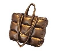 UERSJWYSO Borsa Tote Imbottita Alla Moda per Le Donne Borse Imbottite In Cotone Trapuntato Borse A Tracolla Morbide per Il Lavoro Quotidiano Viaggi,Marrone