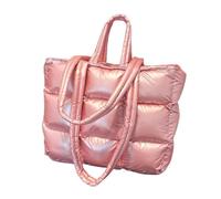 UERSJWYSO Borsa Tote Imbottita Alla Moda per Le Donne Borse Imbottite In Cotone Trapuntato Borse A Tracolla Morbide per Il Lavoro Quotidiano Viaggi,Rosa